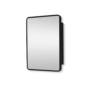 24 in. W x 30 in. H Medium Rectangular Black Aluminum Alloy Framed Recessed/Surface Mount Medicine Cabinet with Mirror