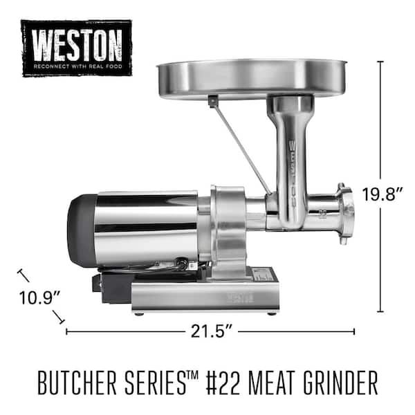 Weston Pro Series #8 0.75 HP Stainless Steel Electric Meat Grinder  10-0801-W - The Home Depot