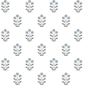 Kit Blue Heather Floral Wallpaper Sample