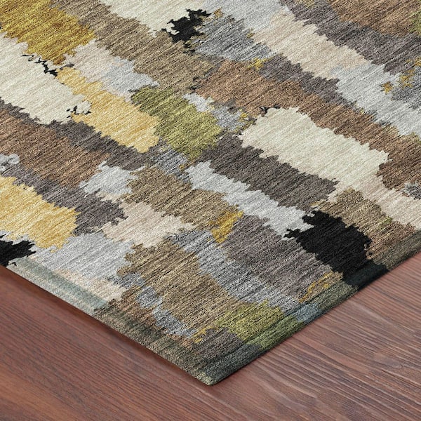 Chantille Machine Washable Indoor/Outdoor Abstract ACN2437 Black 3 ft. x 4 ft. Area Rug
