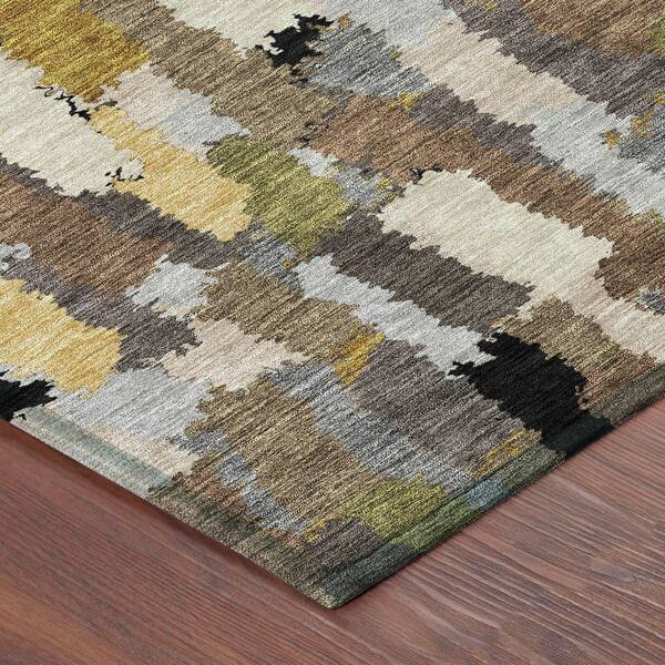 Chantille Machine Washable Indoor/Outdoor Abstract ACN2437 Black 9 ft. x 12 ft. Area Rug