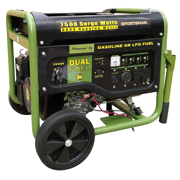 Sportsman 7,500/6,000-Watt Dual Fuel Powered Portable Generator with Electric Start and Runs on LPG or Regular Gasoline