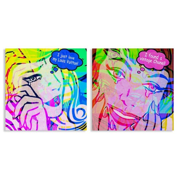 Stupell Industries Crying Comic Fashionistas by Graffi tee Studios 2-Pieces Unframed People Graphic Art Print 17 in. x 17 in.