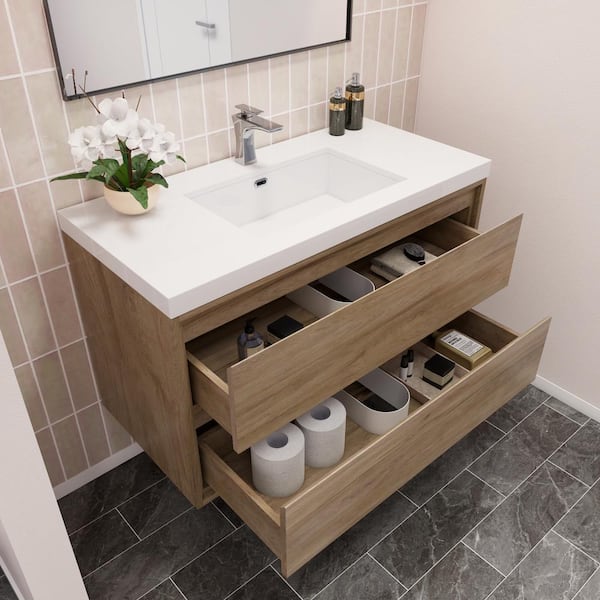 Moreno Bath Sage 42 in. W Vanity in White Oak with