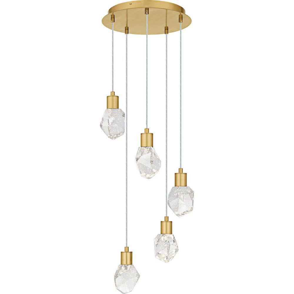 Skye 1-Light Brushed Gold Integrated LED Pendant Light price history on PriceWatchPro