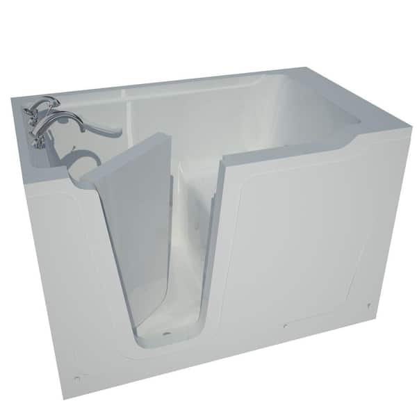 Universal Tubs Nova Heated 5 ft. Walk-In Non-Whirlpool Bathtub in White with Chrome Trim