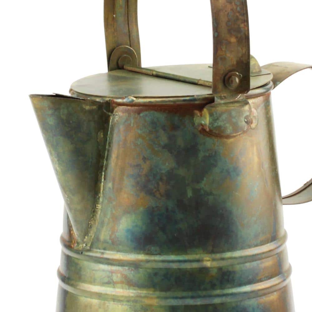 7.5 Inch Rustic Weathered Metal Pitcher with Handles