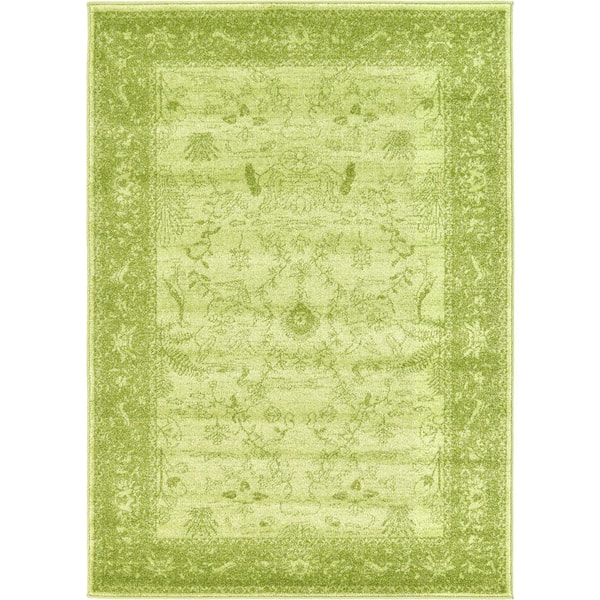 La Jolla Floral Light Green 4' 0 x 5' 7 Area Rug