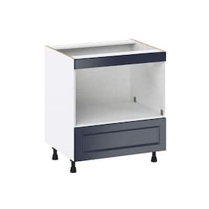 Devon Painted Blue Shaker Assembled BuiltIn Microwave Base Kitchen Cabinet 30 in. W x 34.5 in. H in x 24 in. D