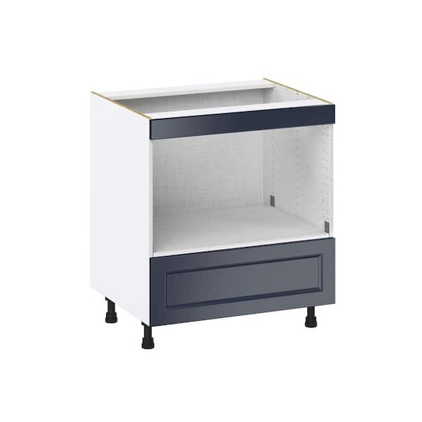 J COLLECTION Laramie 30 in. W x 24 in. D x 34.5 in. H Assembled Mircowave Base Kitchen Cabinet in Painted Blue