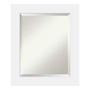 Corvino White 21 in. x 25 in. Beveled Rectangle Wood Framed Bathroom Wall Mirror in White