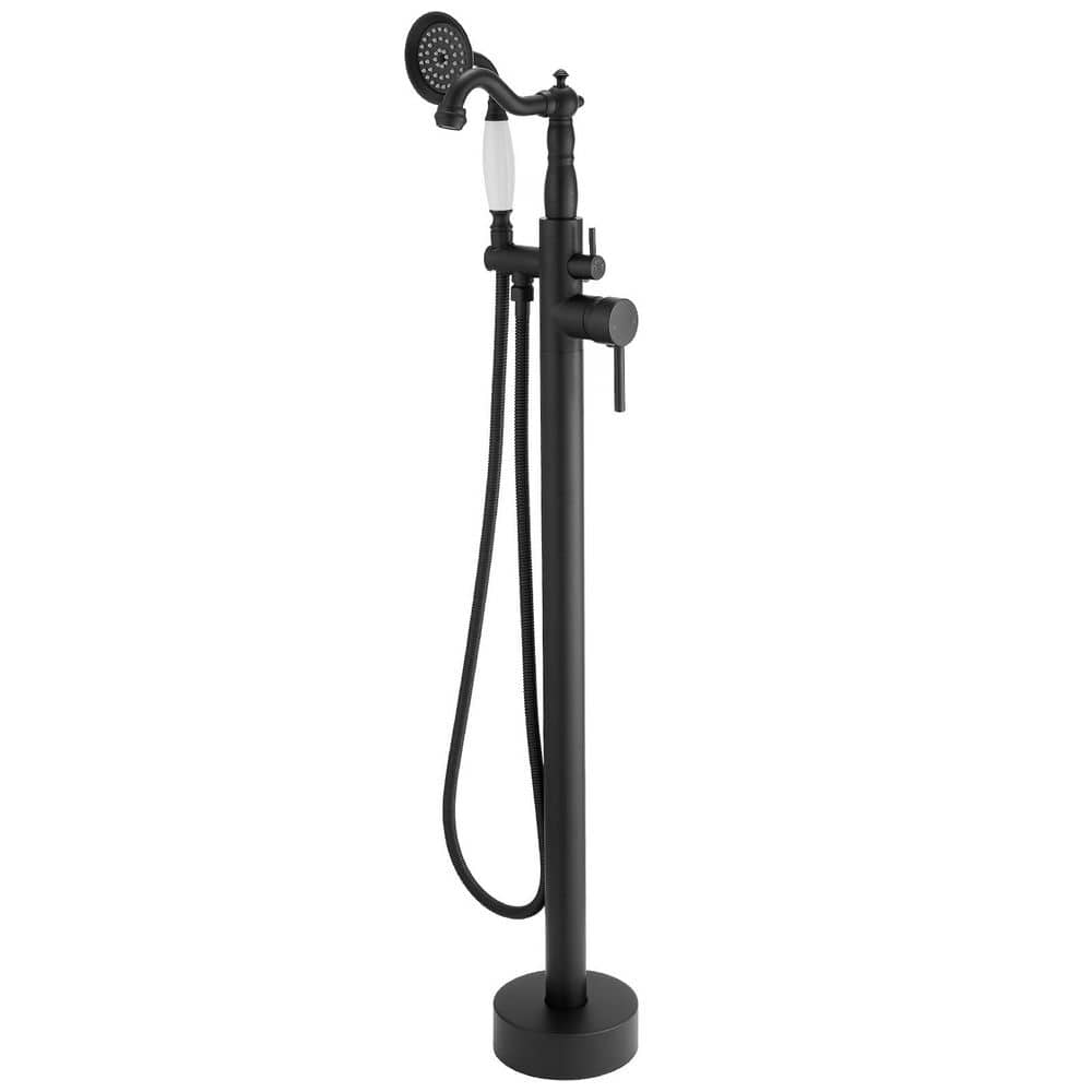 Single-Handle Freestanding Tub Faucet with Hand Shower in Matte Black price history on PriceWatchPro