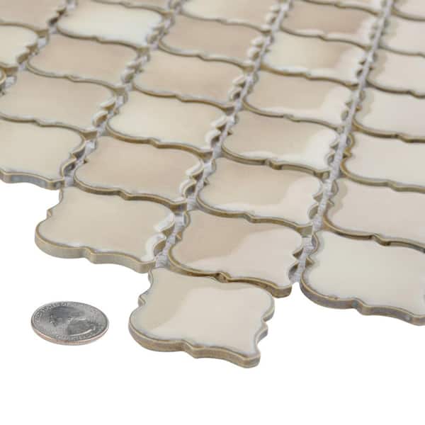 Hudson Tangier Truffle 12 in. x 12 in. Porcelain Floor and Wall Mosaic Tile (11.0 sq. ft./Case)