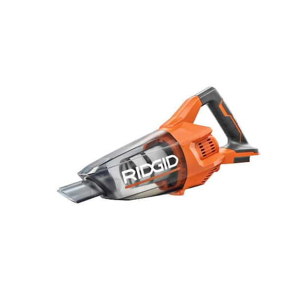 RIDGID 18V Cordless Hand Vacuum (Tool Only) with Crevice Nozzle, Utility Nozzle and Extension Tube