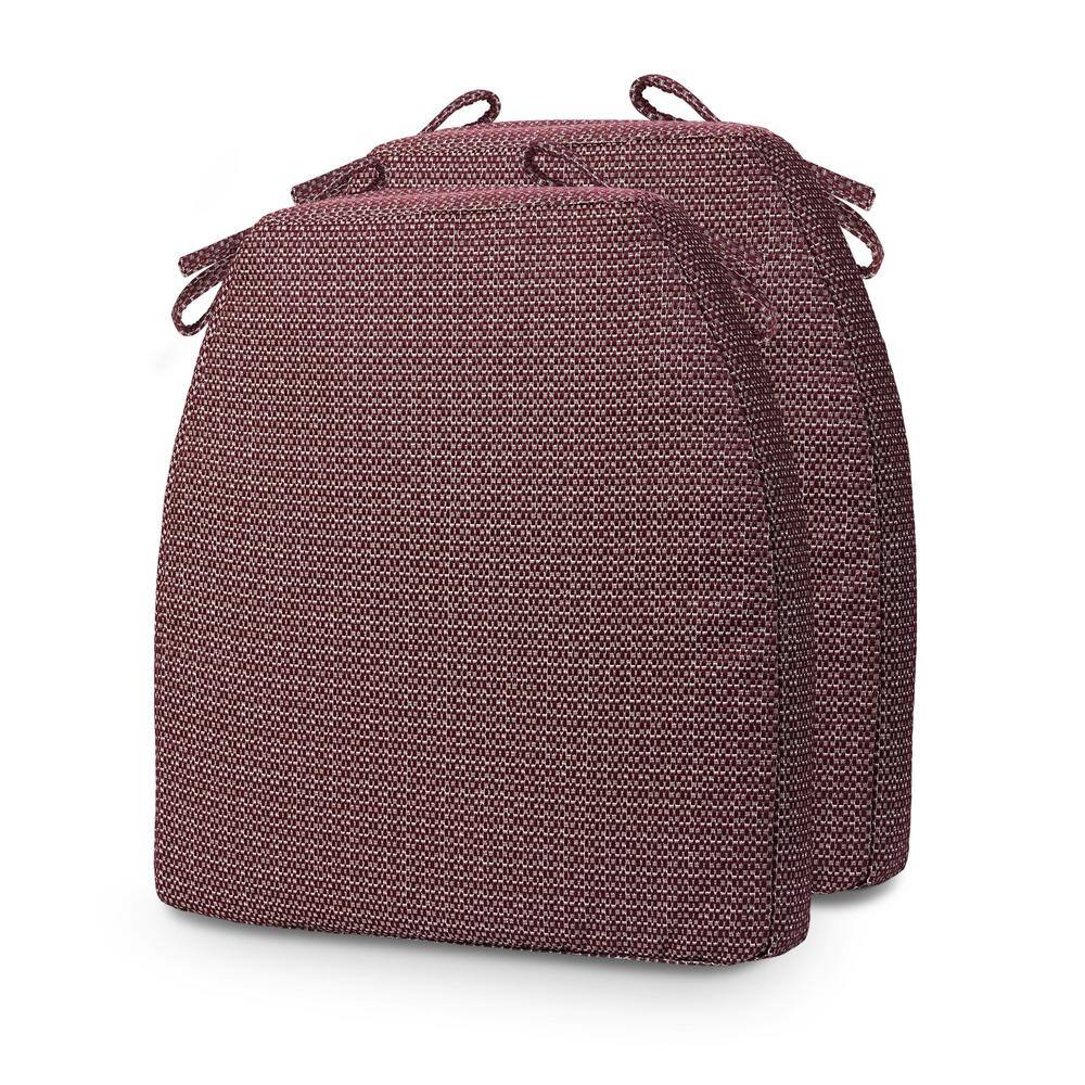 Red Trapezoid Outdoor Seat Cushion 2-Pack