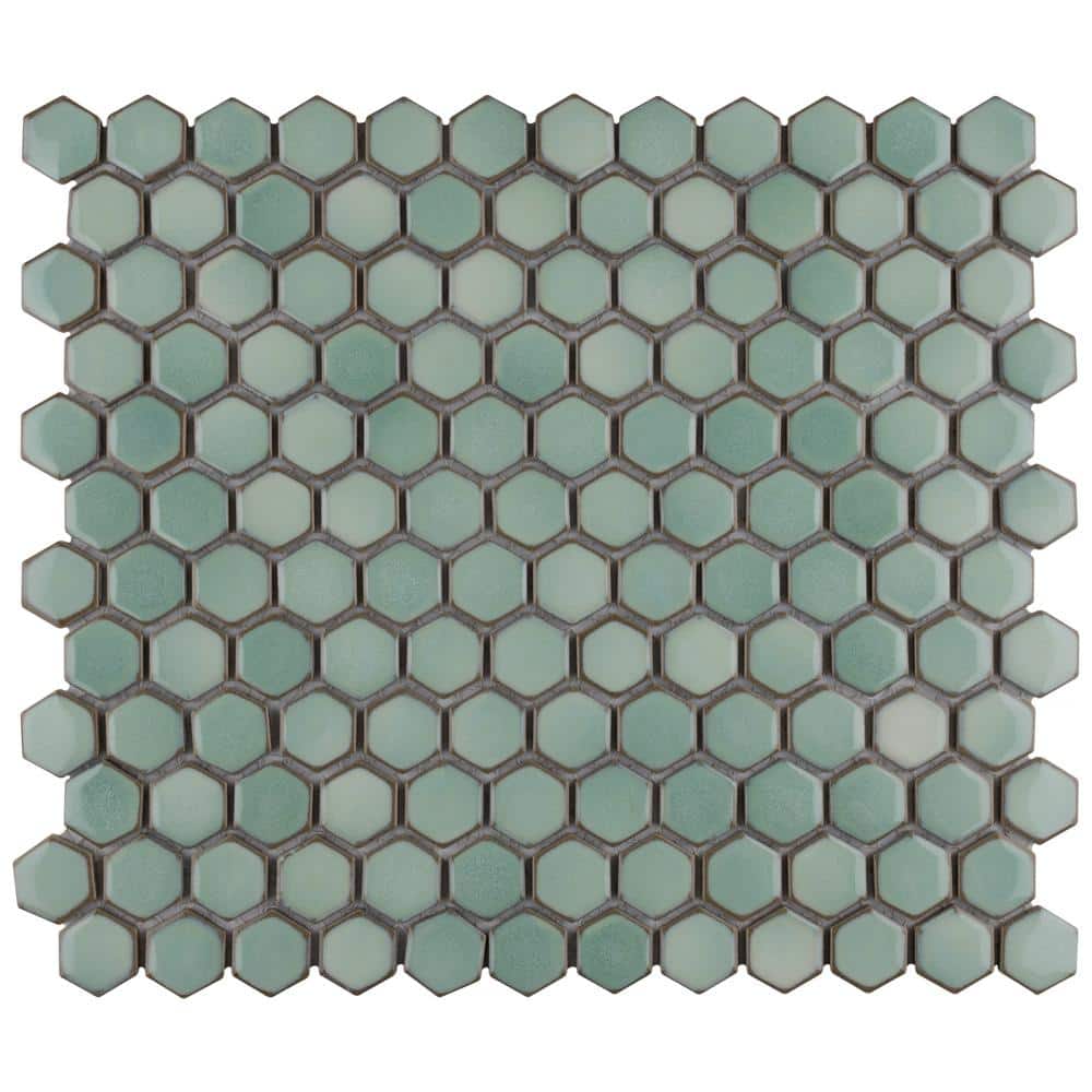 Mint Green Hexagon Porcelain Mosaic Tile for Walls and Floors