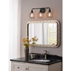 Cagney 7 in. 3-Light Black Bath Vanity Light