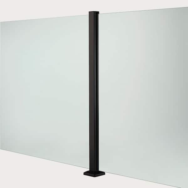 Portia 2 in. x 2 in. x 3.44 ft. Black Aluminum 2-Way Metal Fence Post