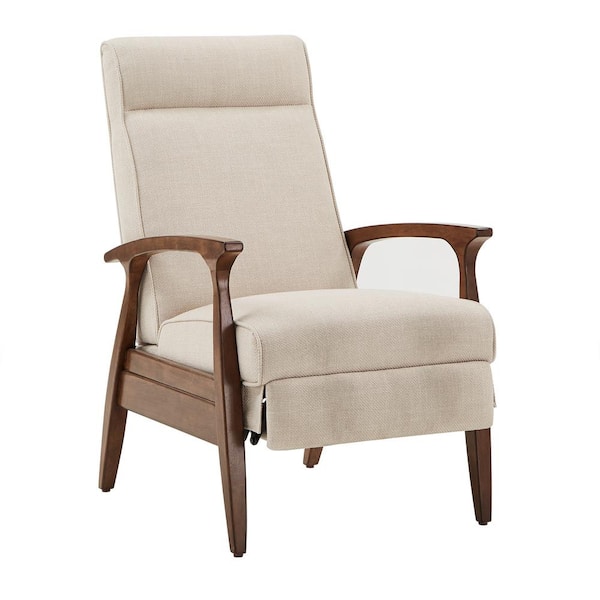 Beige 25.75 in. Wide Mid-Century Modern Recliner