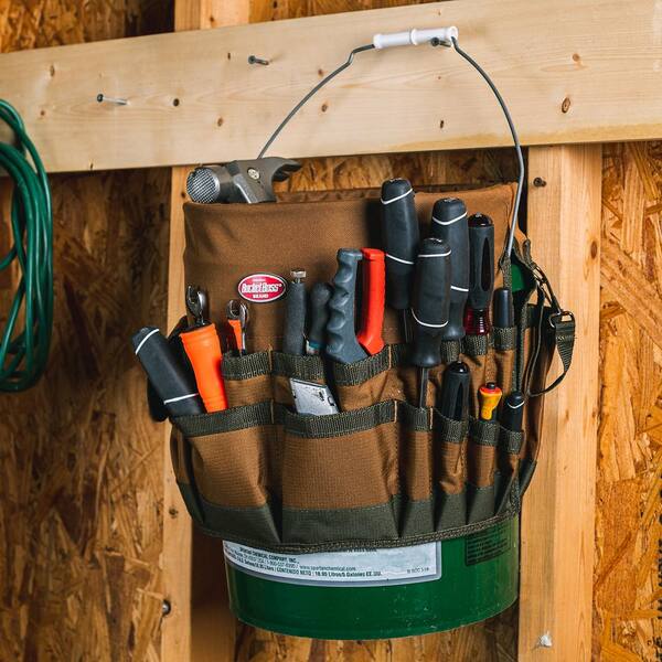 thumbnail image 2 of Bucket Boss Bucketeer Tool Organizer – Fits 5-Gallon Bucket – Model 10030 – Brown Polyester 2 of 6