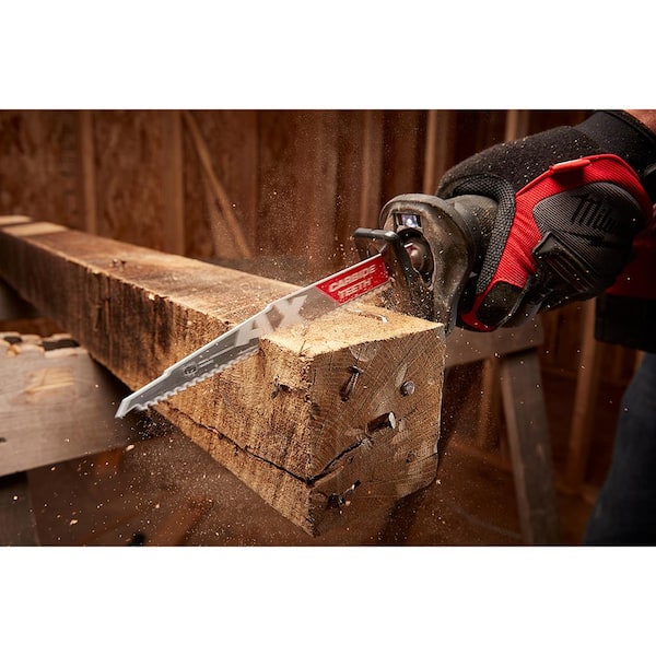 Milwaukee 9 in. 5 TPI AX Nail-Embedded Wood Cutting SAWZALL Reciprocating  Saw Blades (5-Pack) 48-00-5026S - The Home Depot