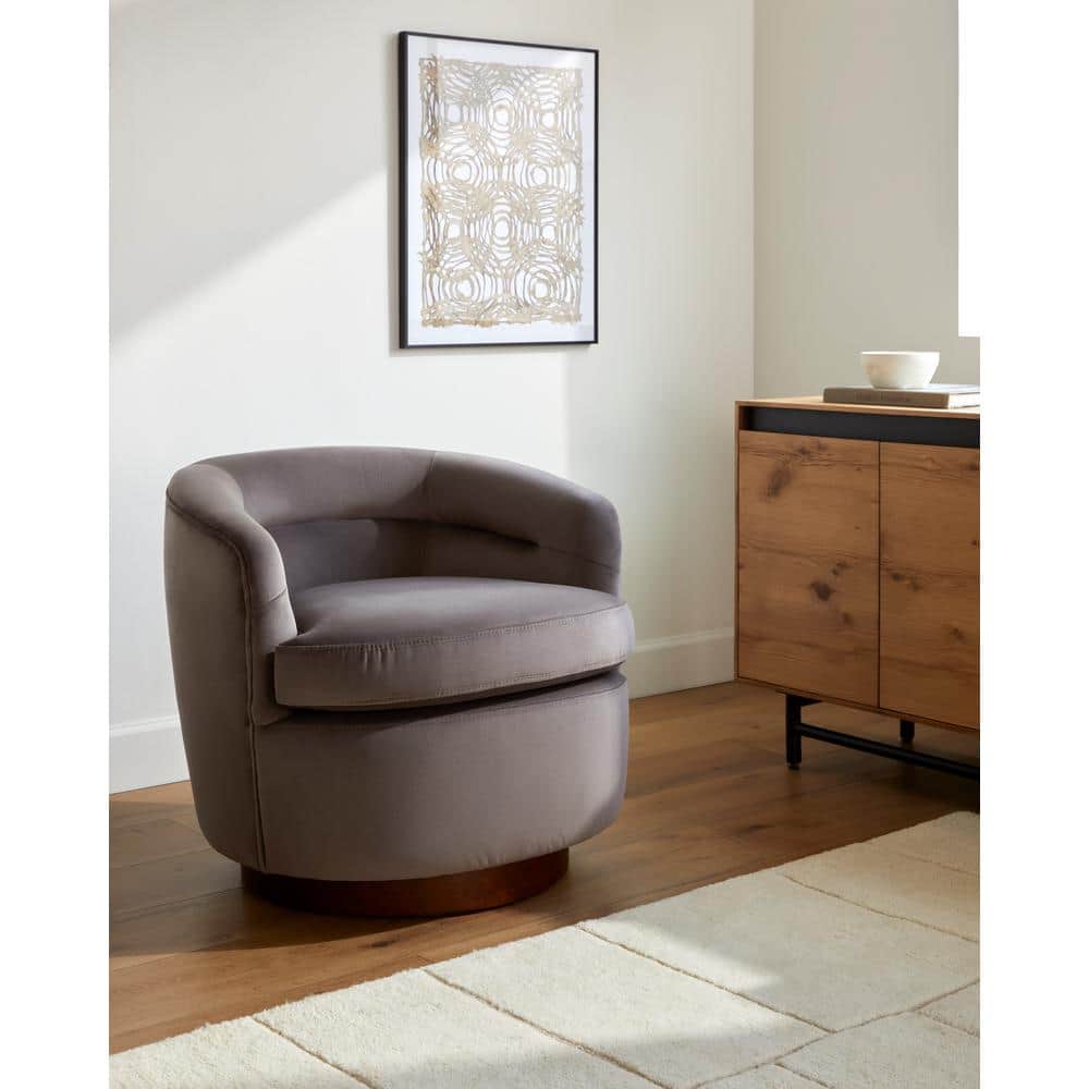 Blake Traditional Swivel Chair, Grey, 29 in. H x 30 in. W x 32 in. D