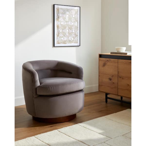 Unbranded Blake Traditional Swivel Chair, Grey, 29 in. H x 30 in. W x 32 in. D