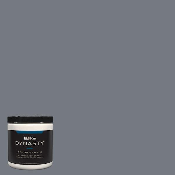 BEHR DYNASTY 8 oz. #N510-5 Liquid Mercury Color One-Coat Hide Satin Enamel Stain-Blocking Interior/Exterior Paint and Primer Sample