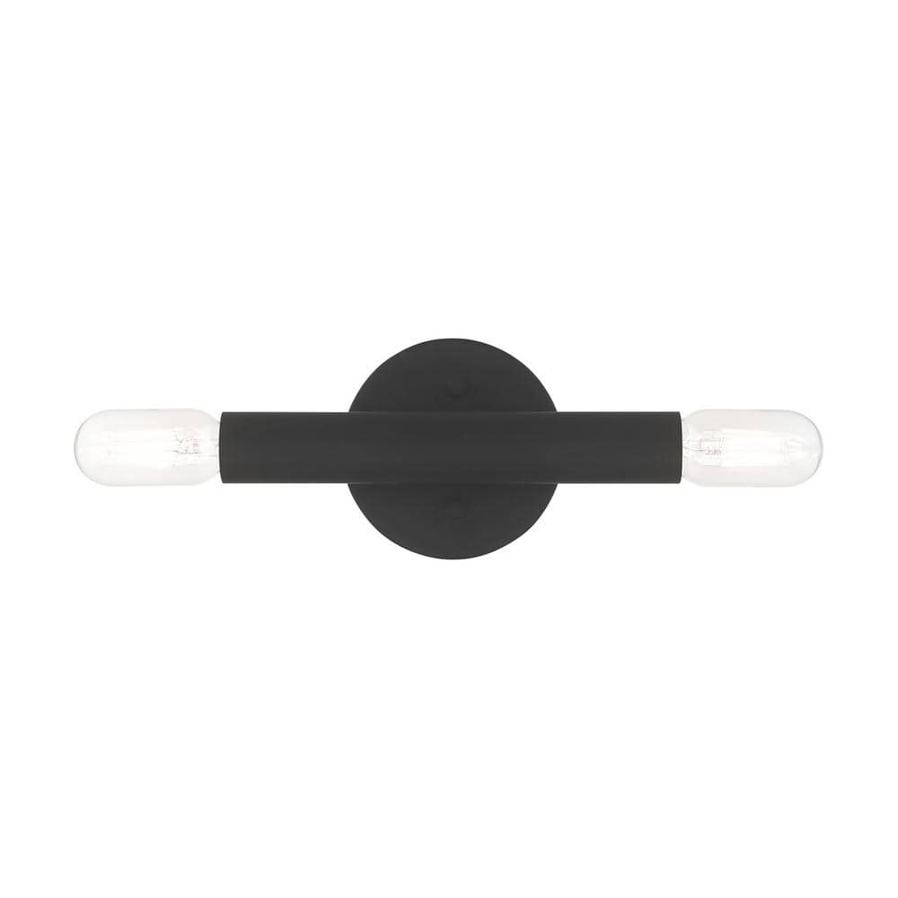 Copenhagen Dual-Light Black Steel ADA Wall Sconce