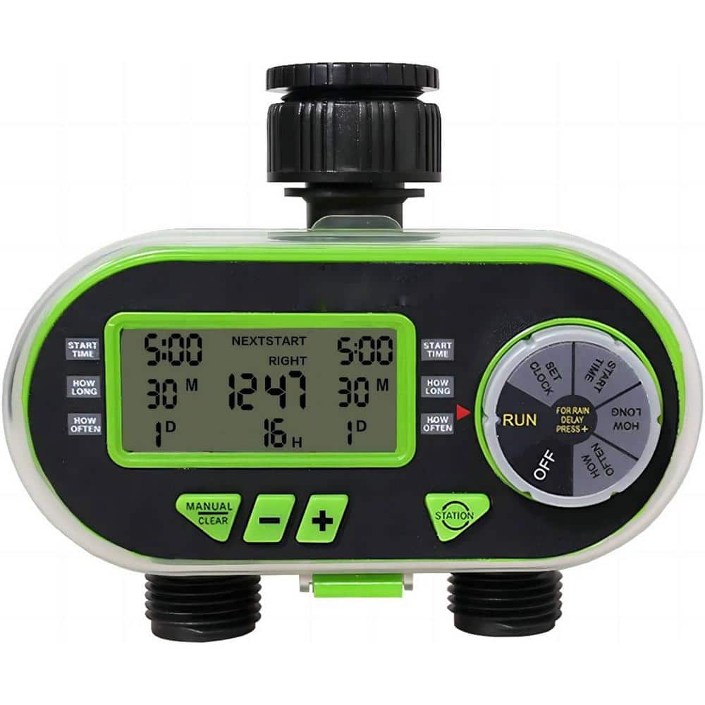 2 Outlet Garden Digital Electronic Water Timer Irrigation Controller for Ga