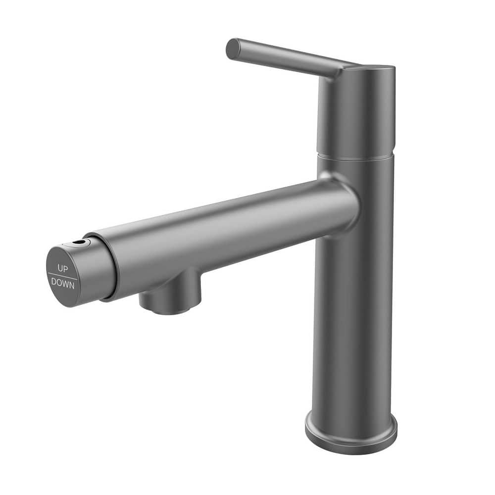 Single Hole Single-Handle Bathroom Faucet in Gun Gray