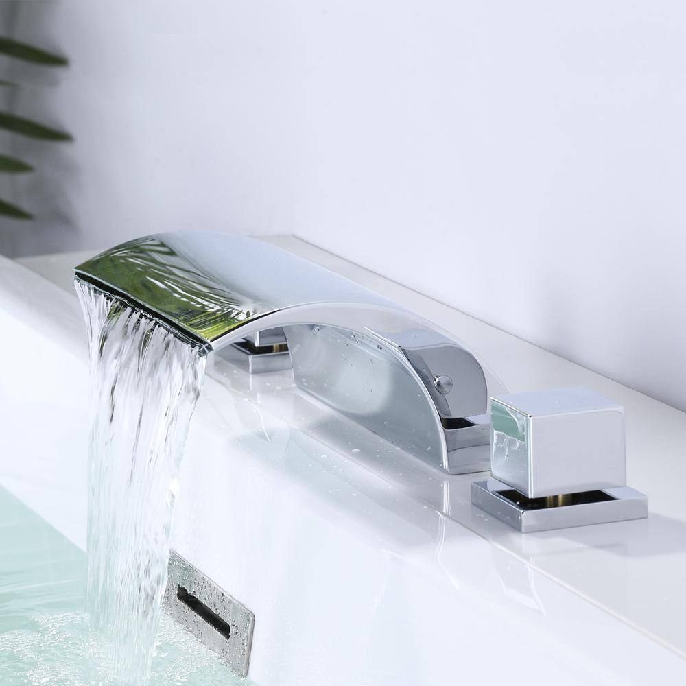 Chrome Double Handle Low Arc Roman Tub Faucet