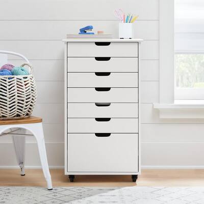 Craft White Tall 7-Drawer Storage Cart