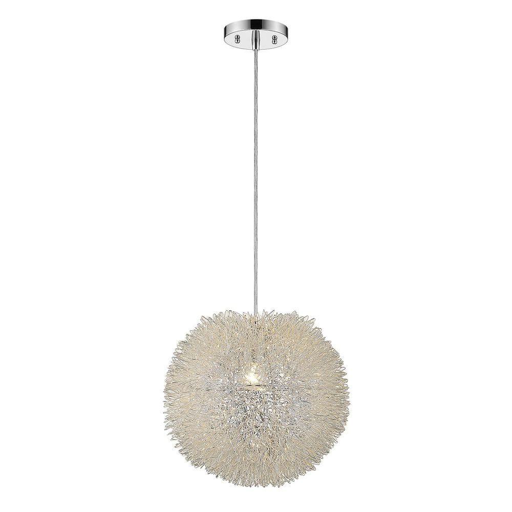 100-Watt 1 Light Silver Pendant Light with Metal, No Bulbs Included price history on PriceWatchPro