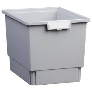 7.5 Gal. - Tote Tray - Slim Line 12 in. Storage Tray in Light Gray