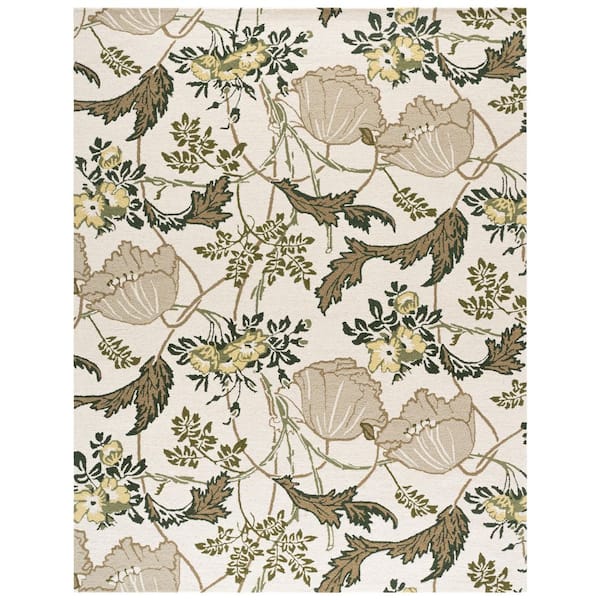 Jardin 9 ft. x 12 ft. Ivory/Green Sweet Floral Area Rug