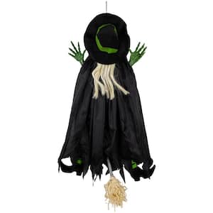 4.5 ft. Flying and Crashing Wicked Witch Hanging Halloween Decoration