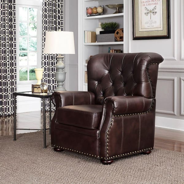 Home Styles Melissa Cocoa Brown Faux Leather Arm Chair