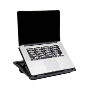 14.75 in. L x 11 in. W x 7.3 in. H Collapsible Lap Desk Laptop Stand Bed Tray Plastic, Black