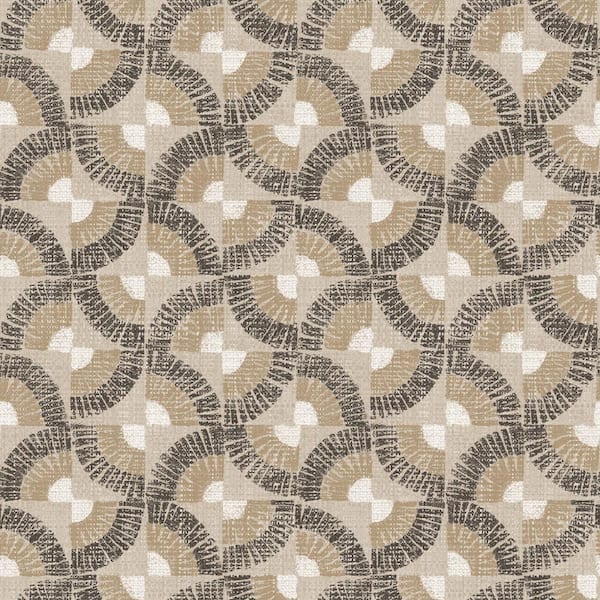 Tempaper Grasscloth Fans Neutral Bronze Peel and Stick Wallpaper Sample