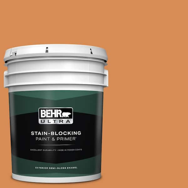 BEHR ULTRA 5 gal. #260D-5 Amber Wave Semi-Gloss Enamel Exterior Paint & Primer