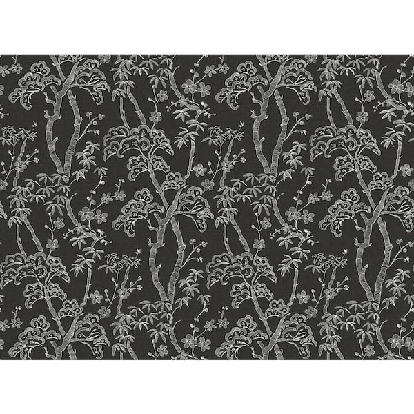 REMIX WALLS Charcoal Grey Storybook Forest Trees Wall Mural