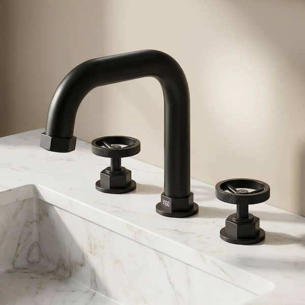 Hart 8 in. Widespread Double Handles Faucet in Matte Black