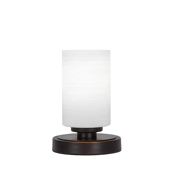 Unbranded Quincy 8 in. Dark Granite Accent Lamp with 4 in. White Matrix Glass Shade, No Bulb Included