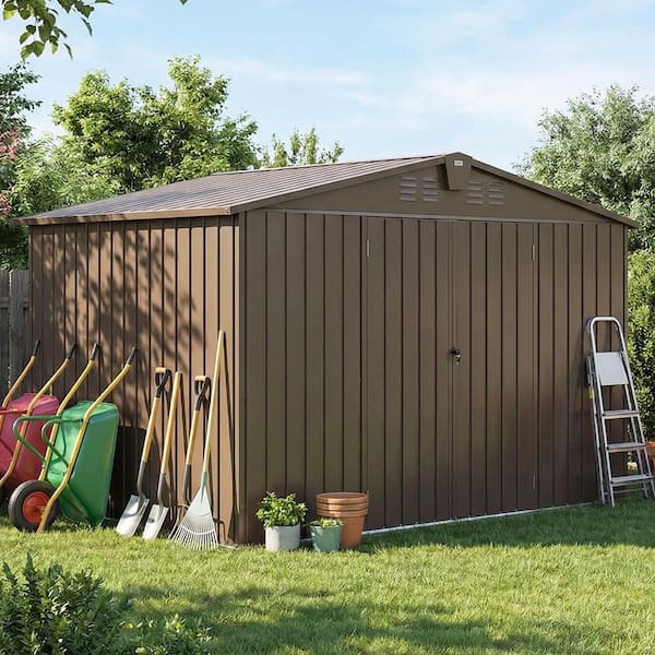 ToolCat 10 ft. W x 8 ft. D Outdoor Metal Shed Storage Tool House