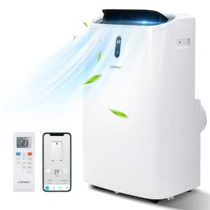 9,000 BTU Portable Air Conditioner Cools 700 Sq. Ft. with App and Wi-Fi- Smart Control in White
