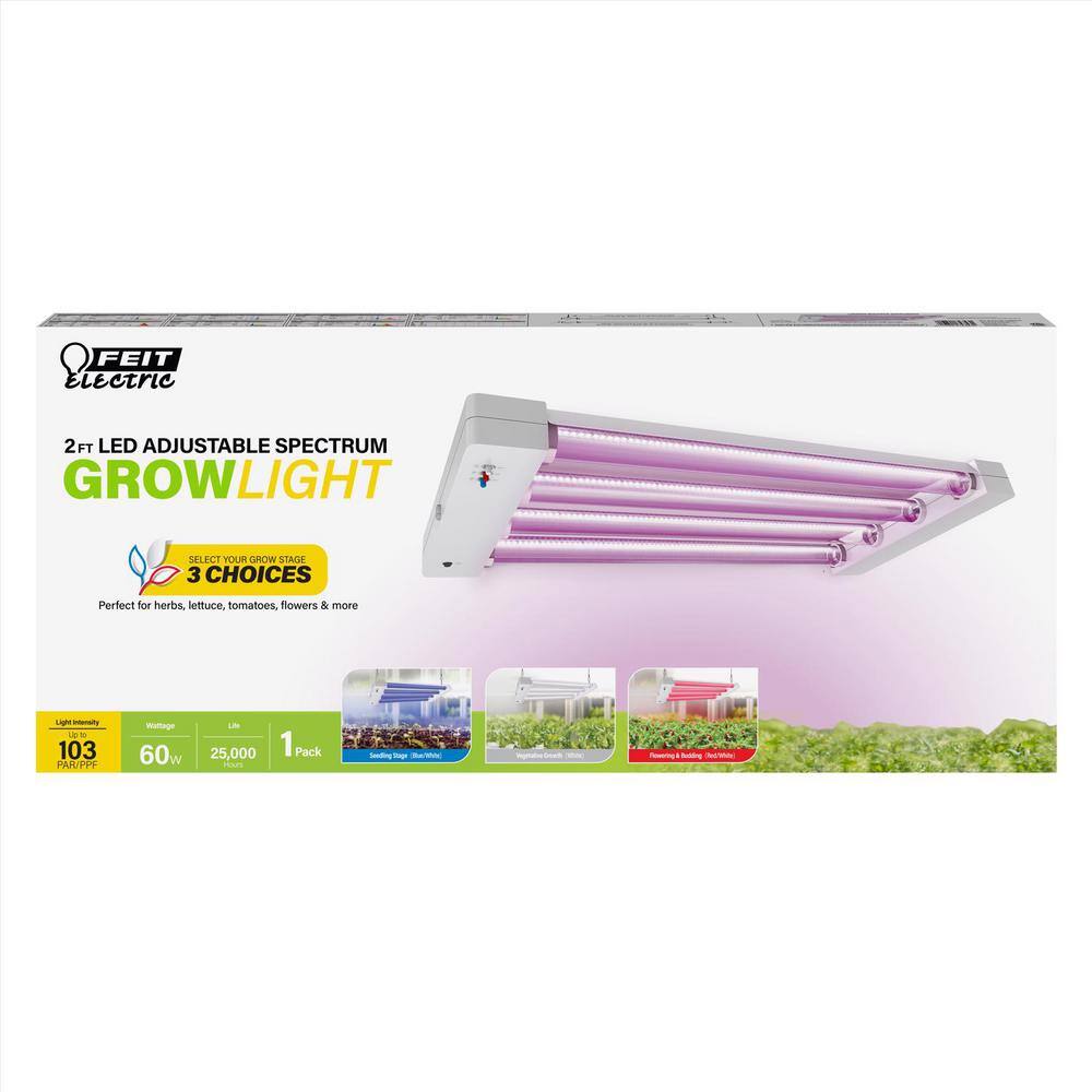 Luxe Hydro Greenhouse 24" LED Grow Light, Quad Head, 60W, Linkable