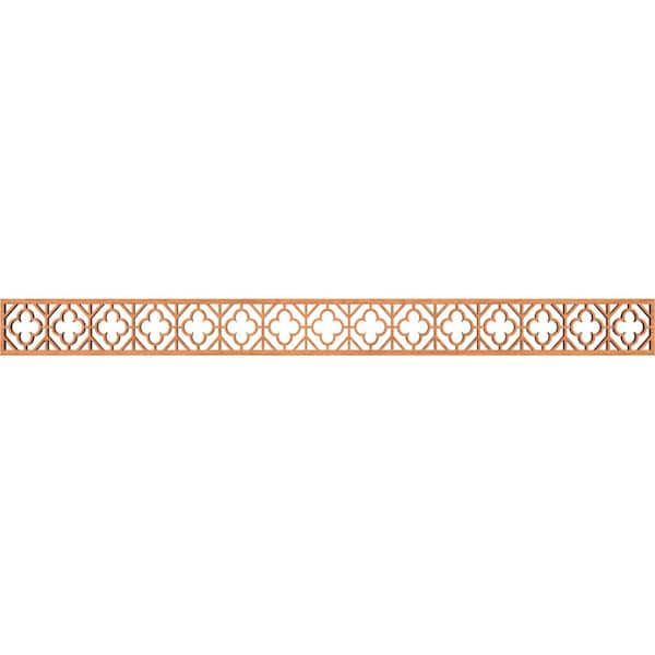 Ekena Millwork Hazelton Fretwork 0.375 in. D x 46.375 in. W x 4 in. L Cherry Wood Panel Moulding