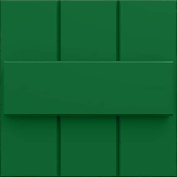 Ekena Millwork 12-in W x 12-in H True Fit PVC Joined Board-n-Batten Shutters Sample, Viridian Green