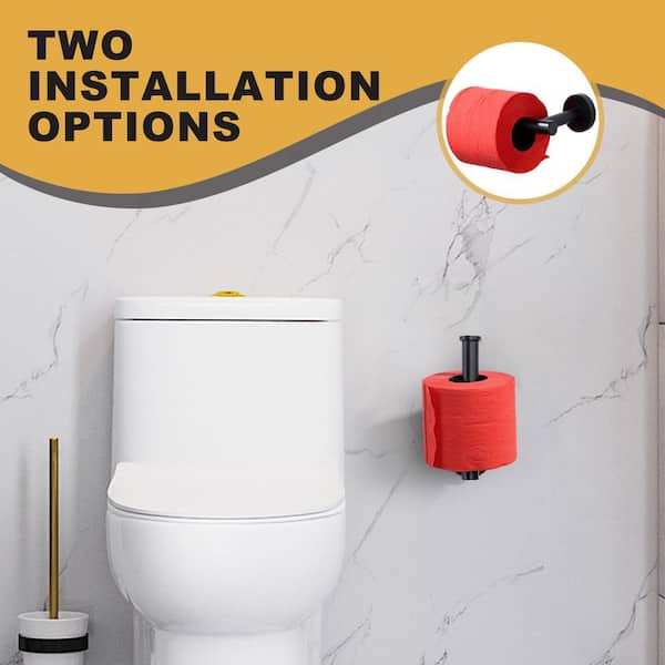 Wall-Mount Single Post Toilet Paper Holder in Matte Black